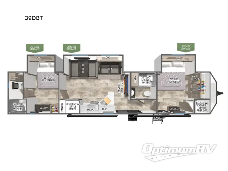 2025 Palomino Puma Destination 39DBT RV Floorplan Photo