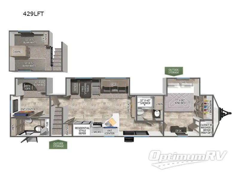 2025 Palomino Puma Destination 429LFT RV Floorplan Photo