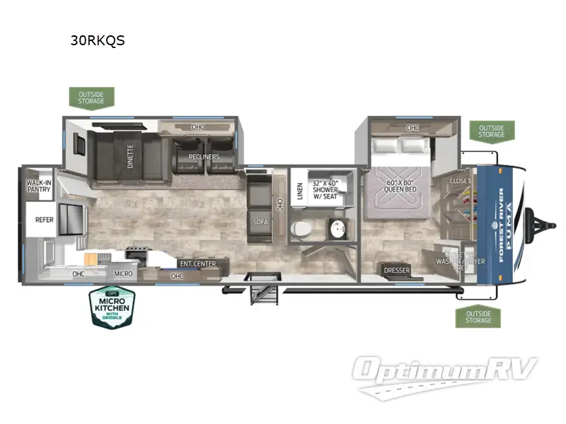 2025 Palomino Puma 30RKQS RV Floorplan Photo