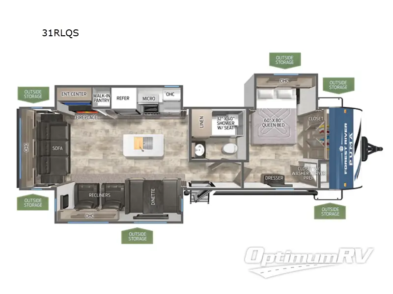 2025 Palomino Puma 31RLQS RV Floorplan Photo