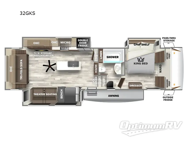 2025 Forest River Sabre 32GKS RV Floorplan Photo