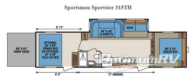 2015 KZ Sportsmen 315TH RV Floorplan Photo