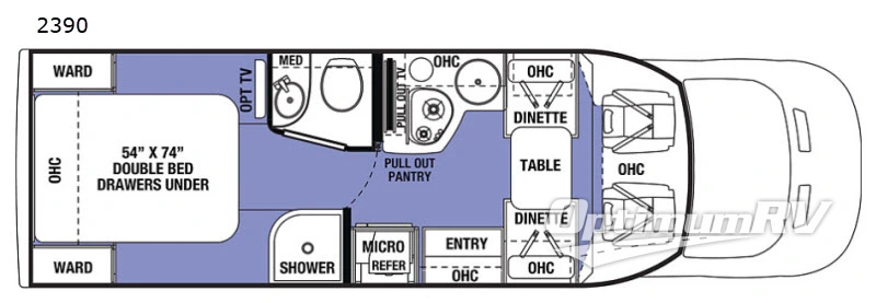 2018 Forest River Sunseeker 2400W RV Floorplan Photo