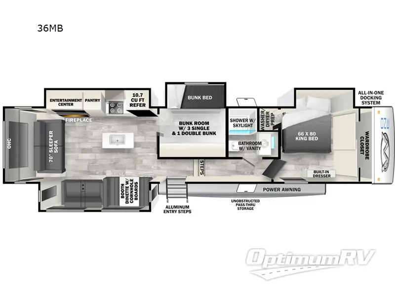 2023 Forest River Wildcat ONE 36MB RV Floorplan Photo