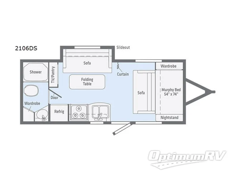 2019 Winnebago Towables Micro Minnie 2106DS RV Floorplan Photo