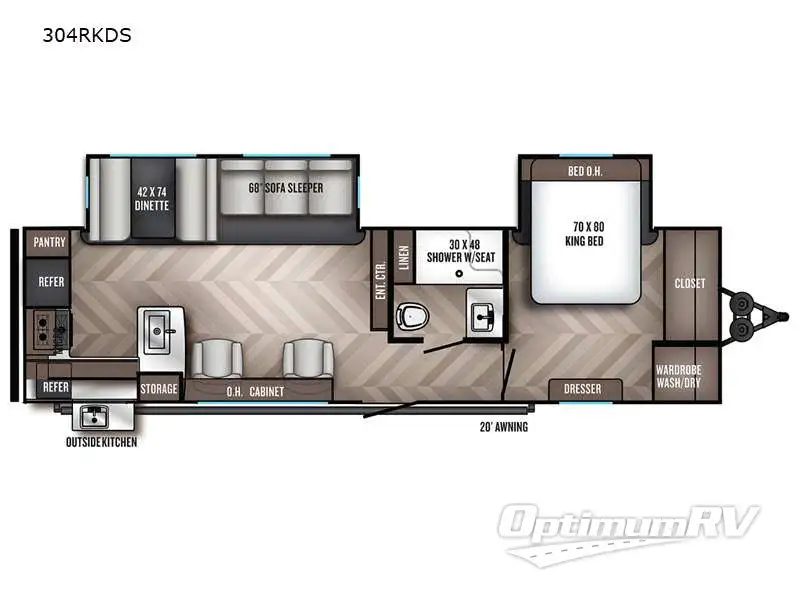 2021 Palomino SolAire Ultra Lite 304RKDS RV Floorplan Photo