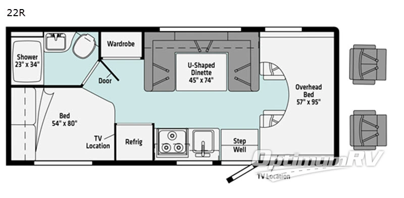 2021 Winnebago Minnie Winnie 22R RV Floorplan Photo