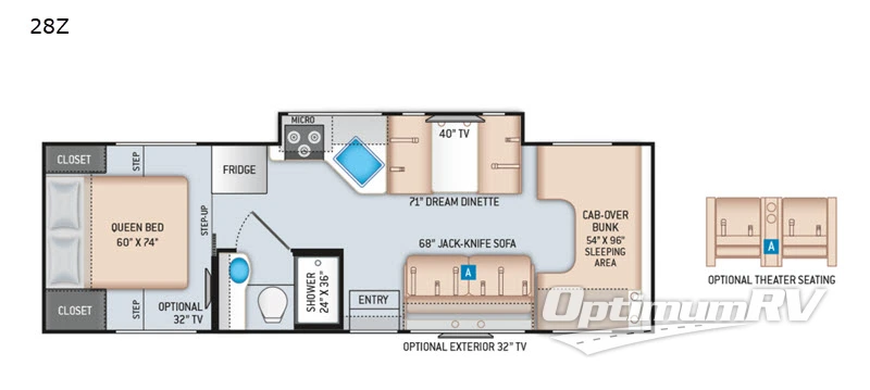 2020 Thor Chateau 28Z RV Floorplan Photo