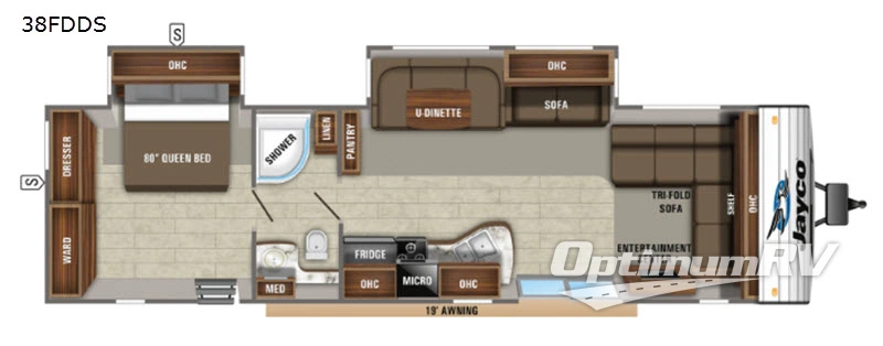 2019 Jayco Jay Flight 38FDDS RV Floorplan Photo