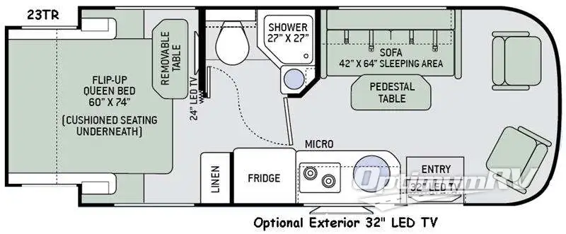 2016 Thor Compass 23TR RV Floorplan Photo