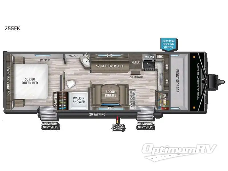 2022 Grand Design Transcend Xplor 255FK RV Floorplan Photo