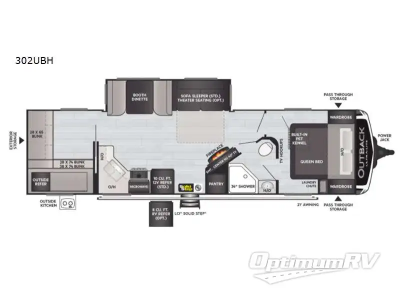 2021 Keystone Outback Ultra Lite 302UBH RV Floorplan Photo