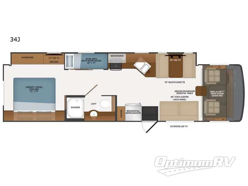 2021 Fleetwood Flair 34J RV Floorplan Photo