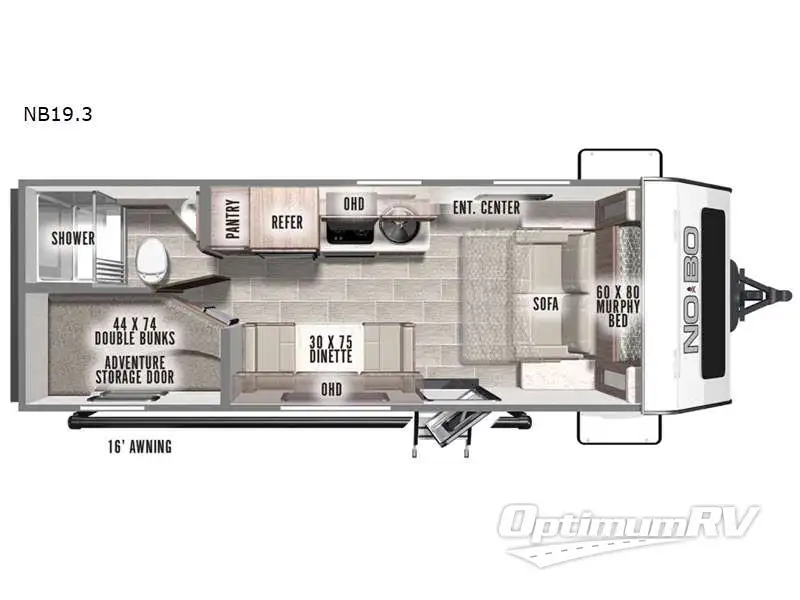 2021 Forest River No Boundaries 19.3 RV Floorplan Photo