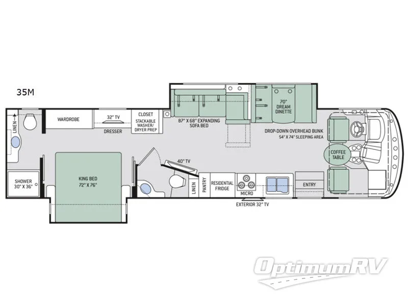 2019 Four Winds Hurricane 35M RV Floorplan Photo