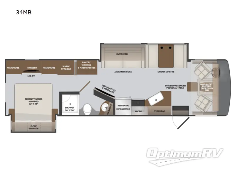 2023 Holiday Rambler Invicta 34MB RV Floorplan Photo