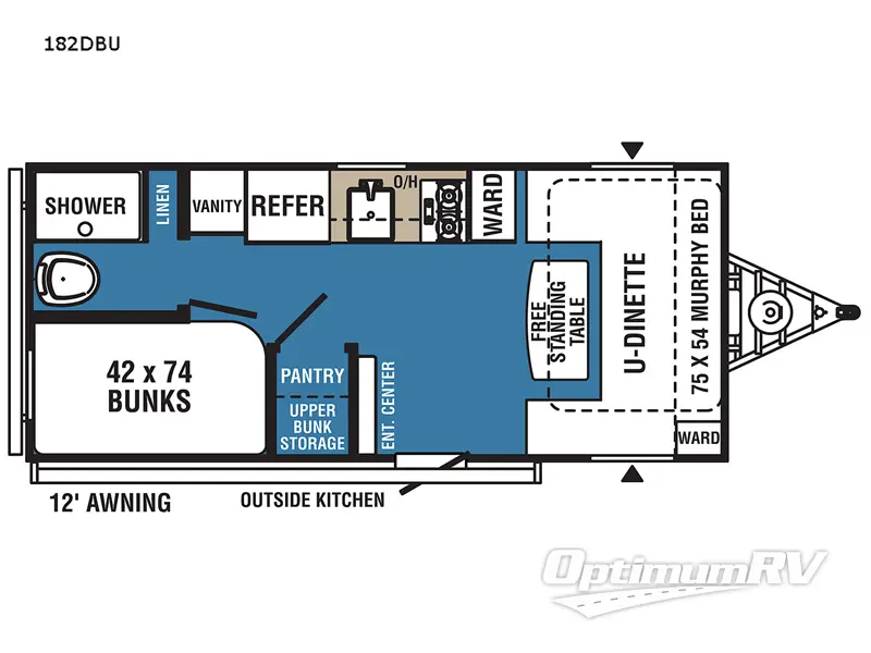 2022 Coachmen Clipper Ultra-Lite 182DBU RV Floorplan Photo