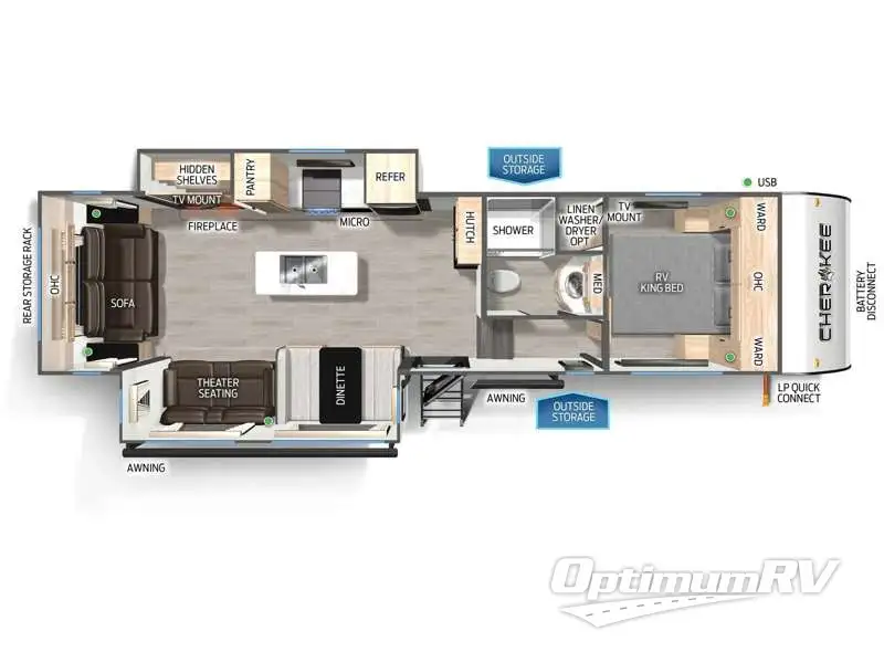 2025 Forest River Cherokee Black Label 295SBBL RV Floorplan Photo