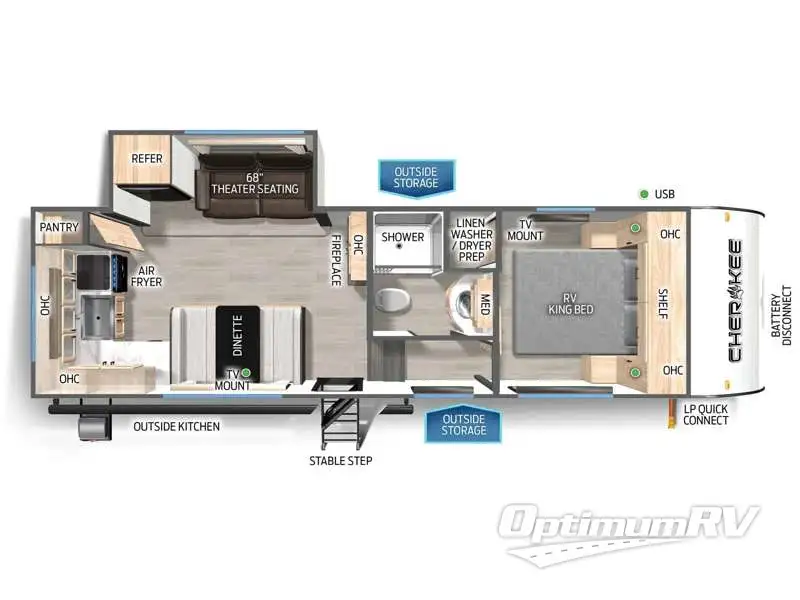 2025 Forest River Cherokee Black Label 255SBBL RV Floorplan Photo