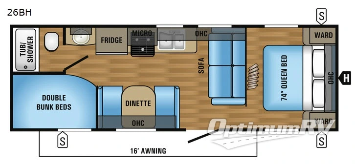 2017 Jayco Jay Flight 26BH RV Floorplan Photo