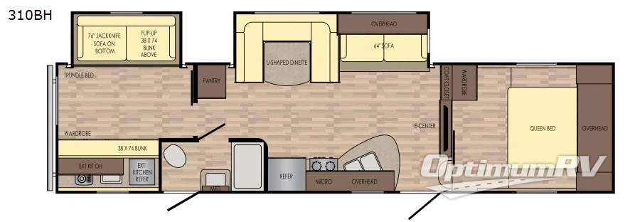 2017 CrossRoads Volante 310BH RV Floorplan Photo