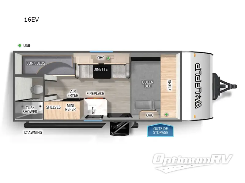 2025 Forest River Cherokee Wolf Pup 16EV RV Floorplan Photo