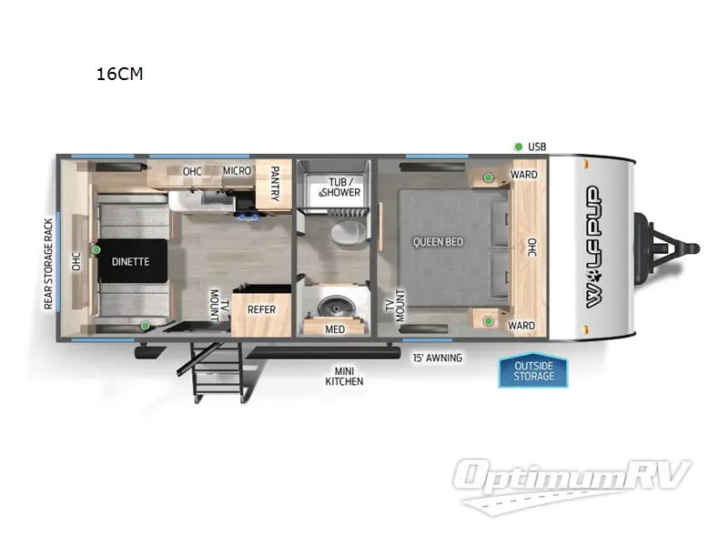 2025 Forest River Cherokee Wolf Pup 16CM RV Floorplan Photo