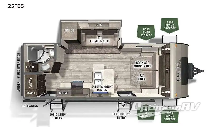 2021 Forest River Flagstaff Micro Lite 25FBLS RV Floorplan Photo