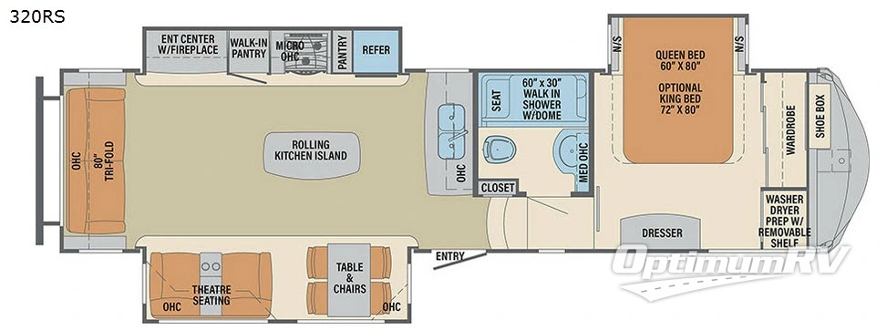 2017 Palomino Columbus F320RS RV Floorplan Photo