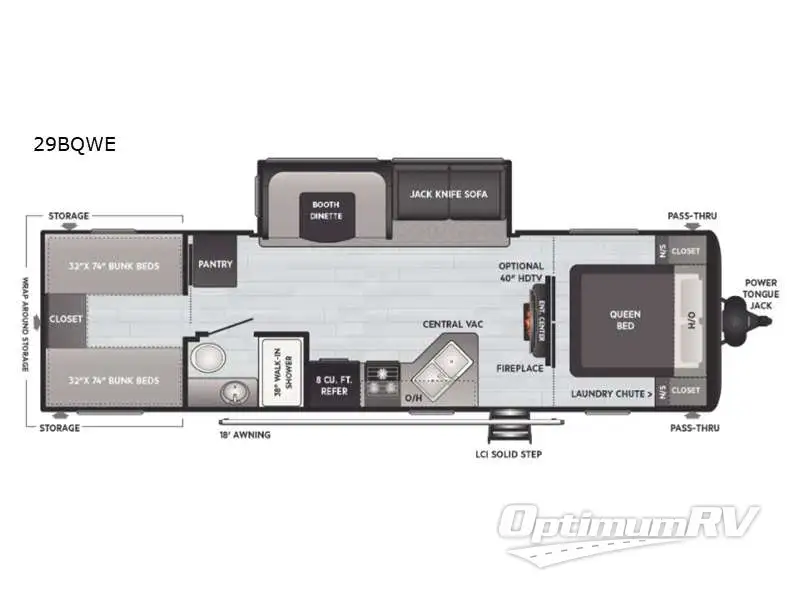 2021 Keystone Hideout 29BQWE RV Floorplan Photo