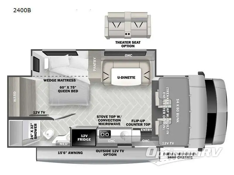 2022 Forest River Sunseeker MBS 2400B RV Floorplan Photo