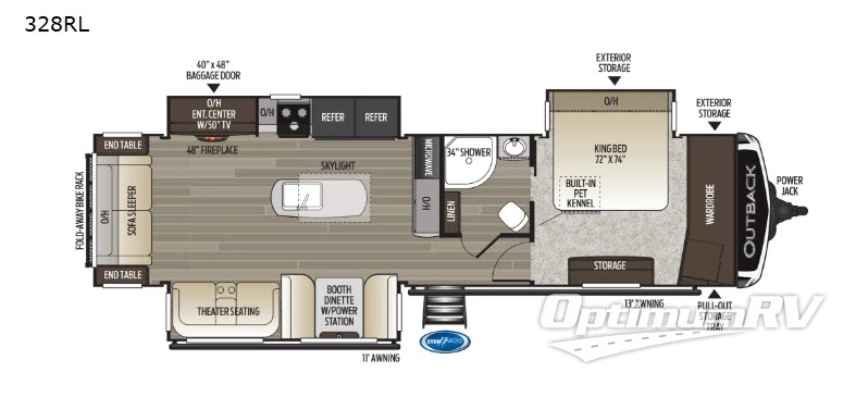 2019 Keystone Outback 328RL RV Floorplan Photo