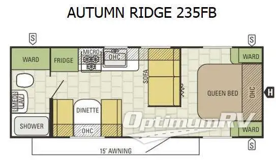 2016 Starcraft Autumn Ridge 235FB RV Floorplan Photo