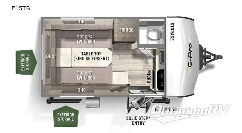 2021 Forest River Flagstaff E-Pro E15TB RV Floorplan Photo