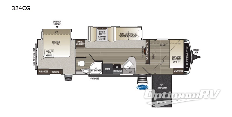 2019 Keystone Outback 324CG RV Floorplan Photo