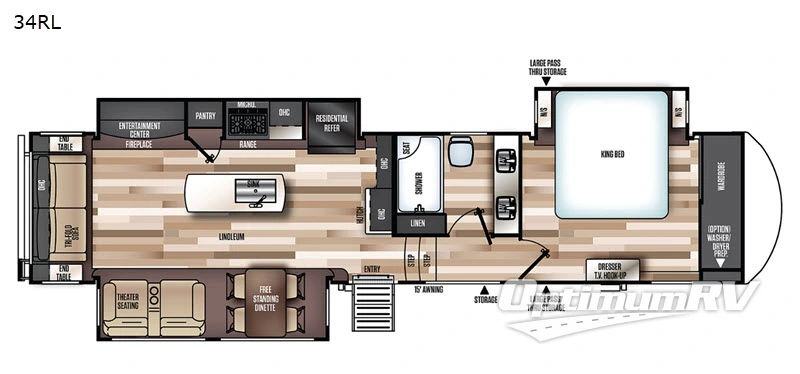 2019 Forest River Salem Hemisphere Elite 34RL RV Floorplan Photo