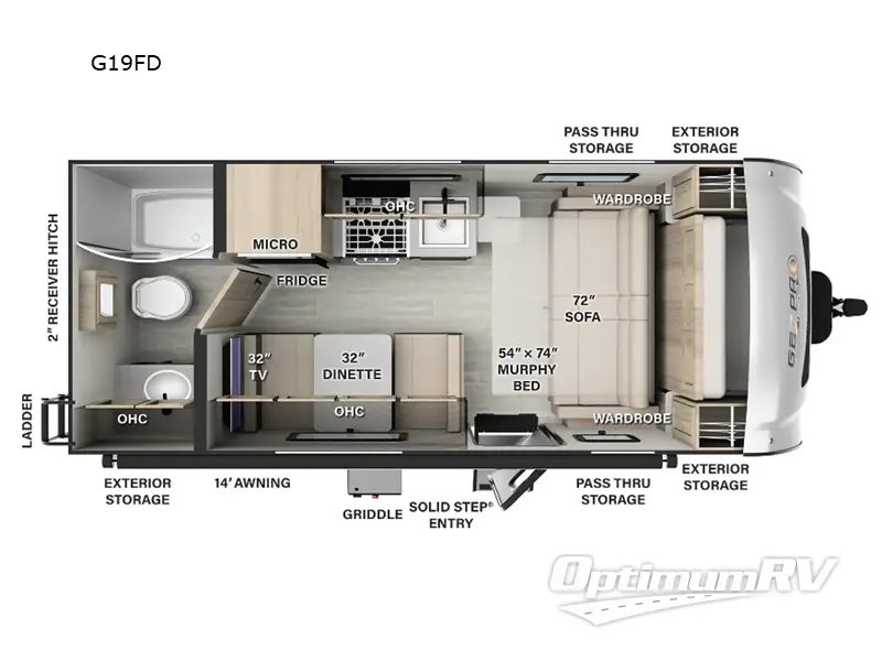 2024 Forest River Rockwood GEO Pro G19FD RV Floorplan Photo