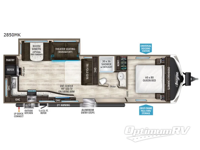 2019 Grand Design Imagine 2850MK RV Floorplan Photo