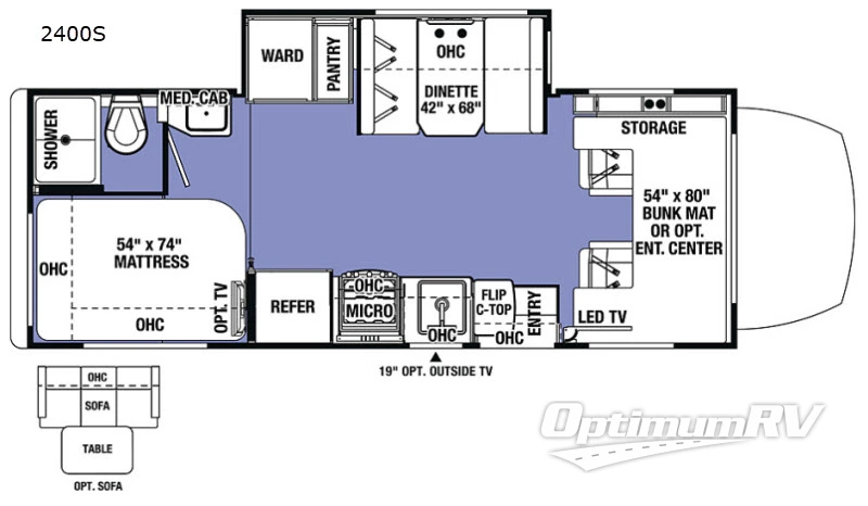 2018 Forest River Sunseeker MBS 2400S RV Floorplan Photo