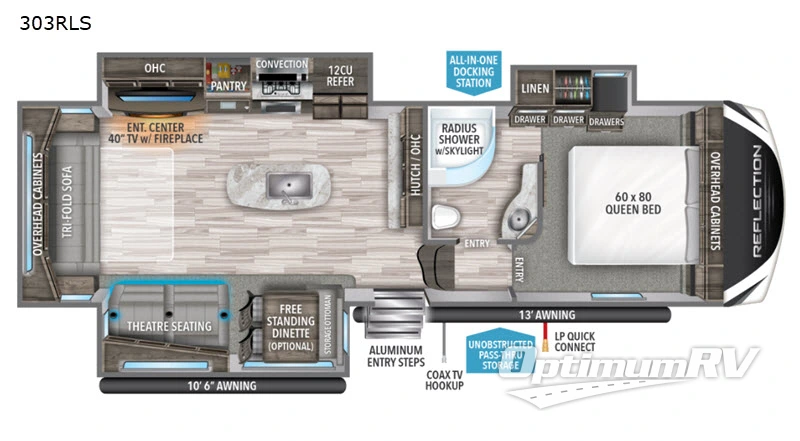 2020 Grand Design Reflection 303RLS RV Floorplan Photo