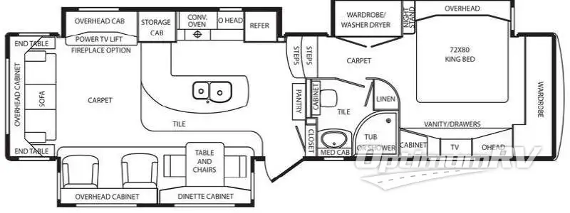 2011 DRV Luxury Suites Mobile Suites 36TKSB3 RV Floorplan Photo