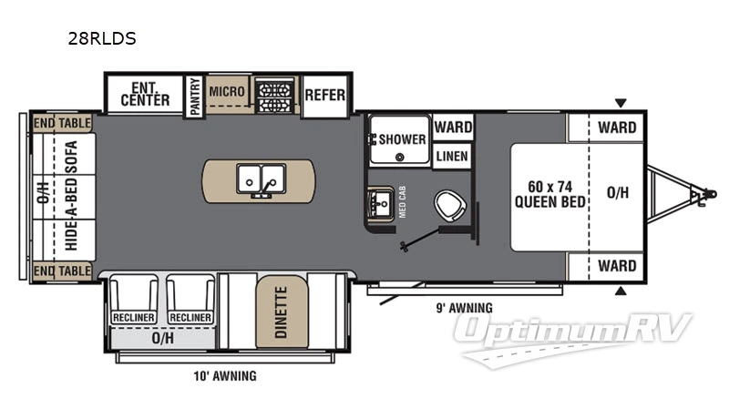 2020 Viking Ultra-Lite 28RLDS RV Floorplan Photo