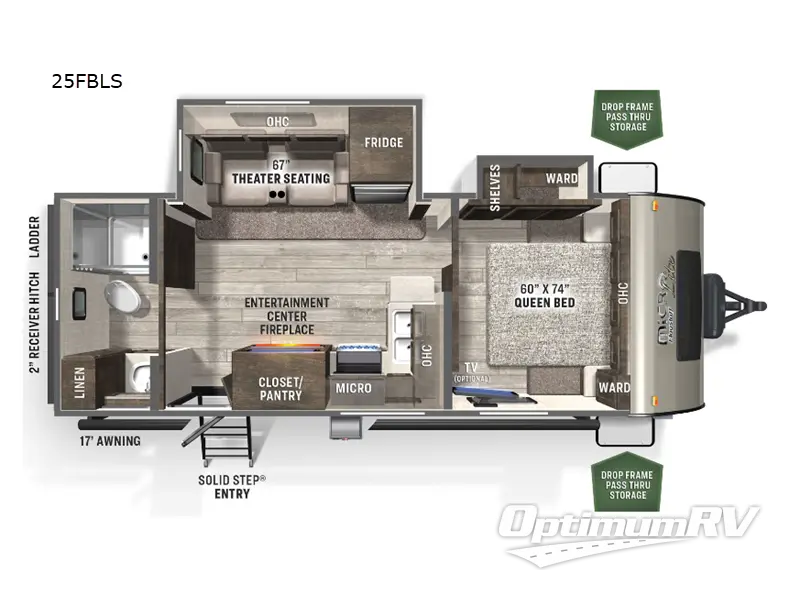 2023 Forest River Flagstaff Micro Lite 25FBLS RV Floorplan Photo