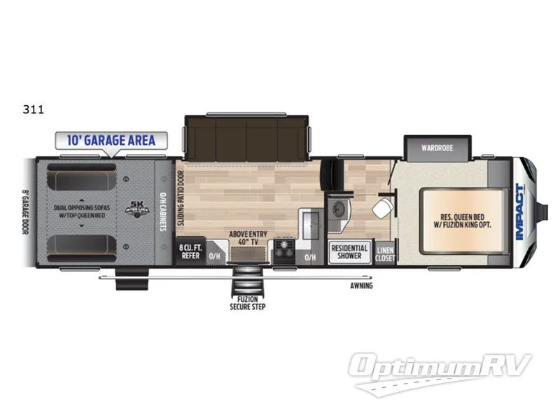 2019 Keystone Impact 311 RV Floorplan Photo