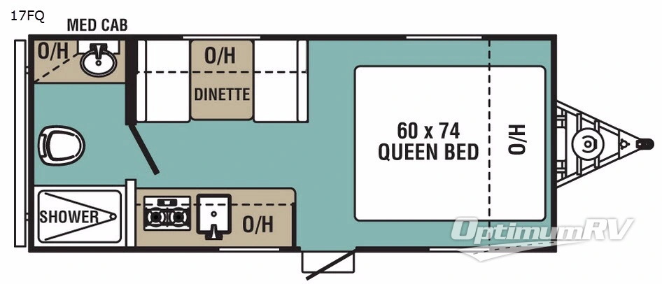 2018 Viking Ultra-Lite 17FQ RV Floorplan Photo