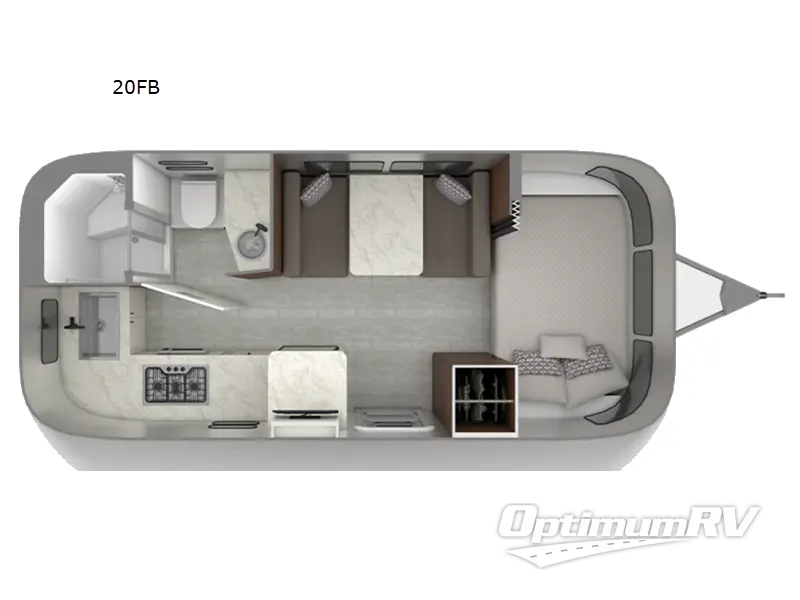 2023 Airstream Caravel 20FB RV Floorplan Photo