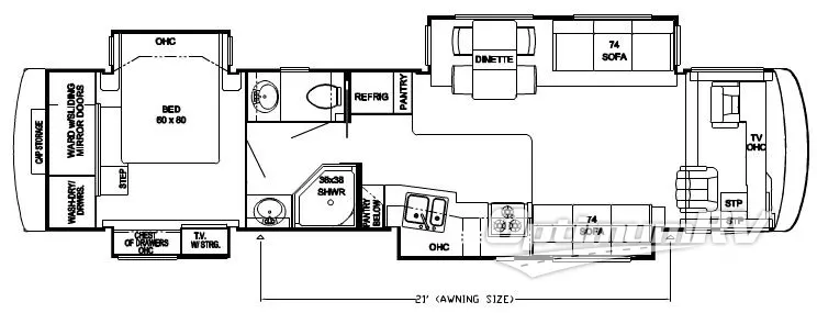 2007 Newmar Dutch Star DSDP 4023 RV Floorplan Photo