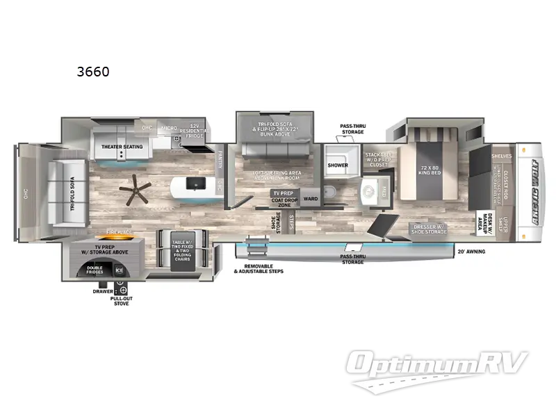 2023 Forest River Cherokee Arctic Wolf Suite 3660 RV Floorplan Photo