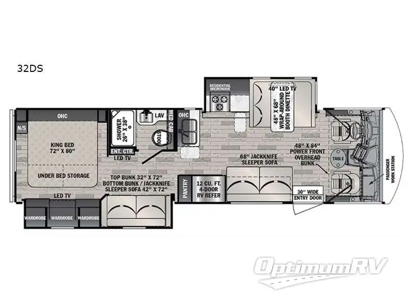 2022 Forest River FR3 32DS RV Floorplan Photo