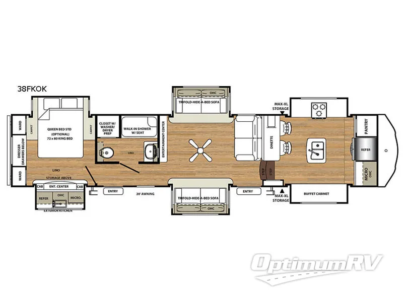 2018 Forest River Sierra 38FKOK RV Floorplan Photo